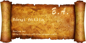 Bényi Attila névjegykártya